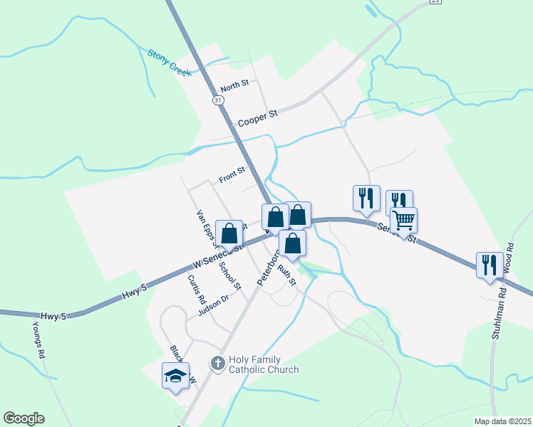 map of restaurants, bars, coffee shops, grocery stores, and more near in Vernon