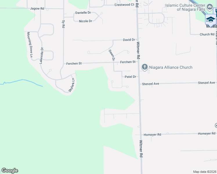 map of restaurants, bars, coffee shops, grocery stores, and more near 2624 Kusum Court in Niagara Falls