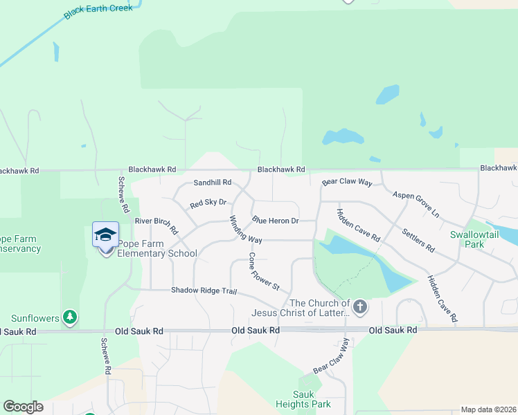 map of restaurants, bars, coffee shops, grocery stores, and more near 9605 Blue Heron Drive in Middleton