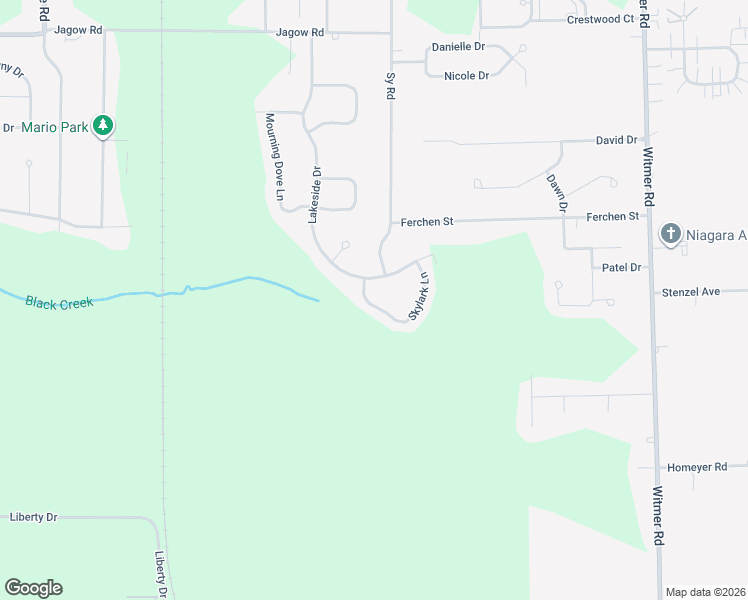 map of restaurants, bars, coffee shops, grocery stores, and more near 7 Skylark Lane in Niagara Falls