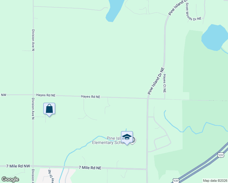 map of restaurants, bars, coffee shops, grocery stores, and more near 300 Hayes Road Northeast in Comstock Park