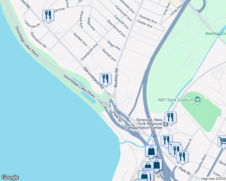 map of restaurants, bars, coffee shops, grocery stores, and more near 99 Buckley Road in Liverpool