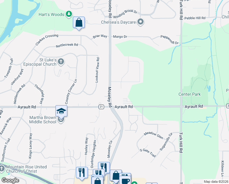 map of restaurants, bars, coffee shops, grocery stores, and more near 298 Moseley Road in Fairport
