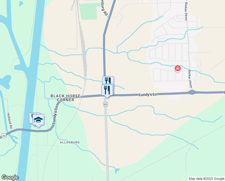 map of restaurants, bars, coffee shops, grocery stores, and more near 13200 Lundy's Lane in Thorold