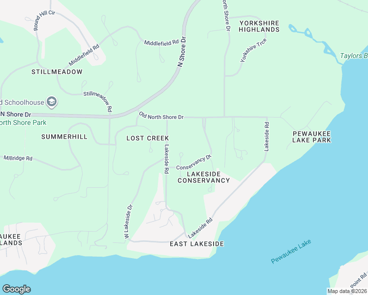 map of restaurants, bars, coffee shops, grocery stores, and more near W286N3356 Stone Fence Court in Pewaukee