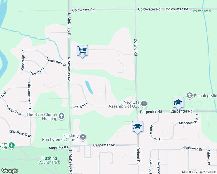map of restaurants, bars, coffee shops, grocery stores, and more near 5252 Applewood Drive in Flushing