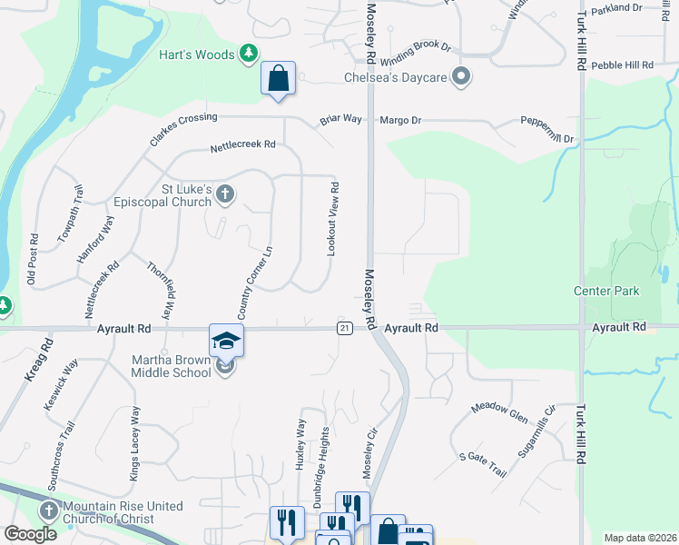 map of restaurants, bars, coffee shops, grocery stores, and more near 22 Lookout View Road in Fairport
