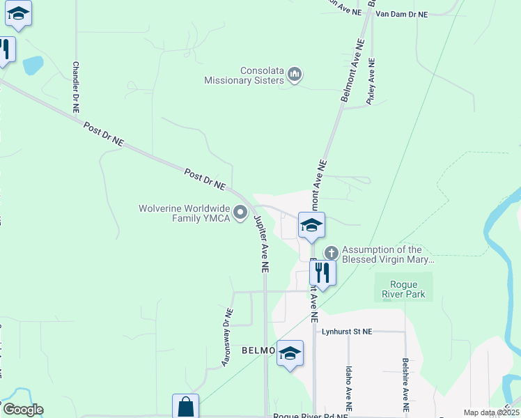 map of restaurants, bars, coffee shops, grocery stores, and more near in Kent County