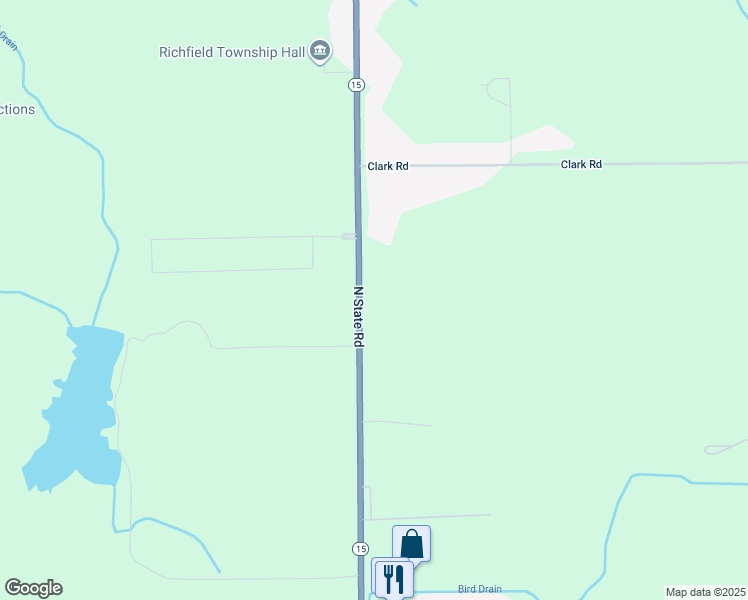 map of restaurants, bars, coffee shops, grocery stores, and more near 5120 North State Road in Davison