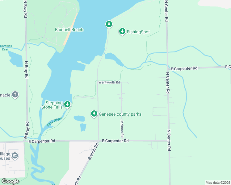 map of restaurants, bars, coffee shops, grocery stores, and more near 5189 Jackson Road in Flint