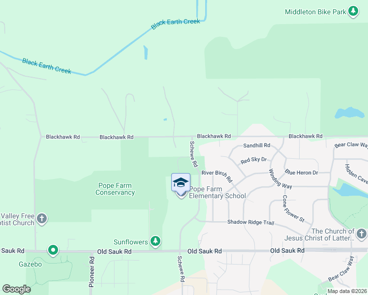 map of restaurants, bars, coffee shops, grocery stores, and more near 7413 Blackhawk Road in Middleton