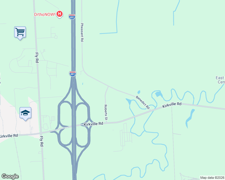 map of restaurants, bars, coffee shops, grocery stores, and more near 6860 Benedict Road in East Syracuse