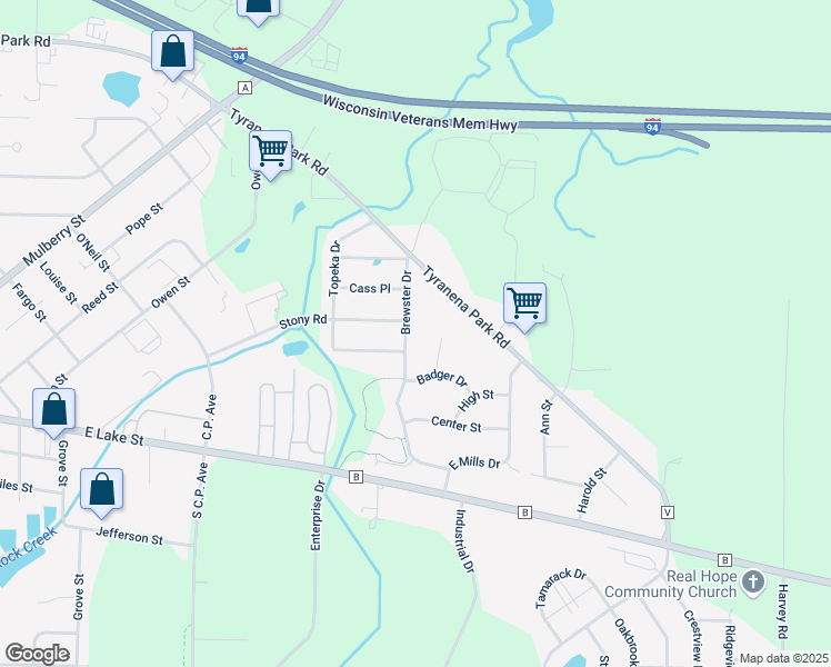 map of restaurants, bars, coffee shops, grocery stores, and more near 430 Brewster Dr in Lake Mills