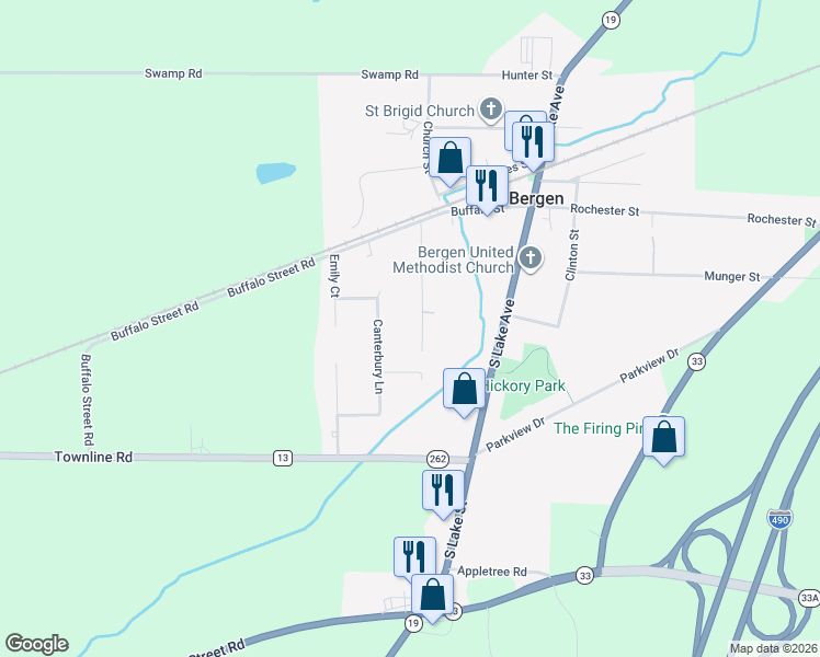map of restaurants, bars, coffee shops, grocery stores, and more near 32 Richmond Ave in Bergen