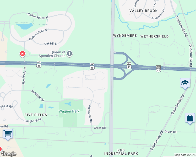 map of restaurants, bars, coffee shops, grocery stores, and more near N34W23130 Circle Ridge Road in Pewaukee