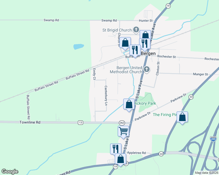 map of restaurants, bars, coffee shops, grocery stores, and more near 32 Richmond Avenue in Bergen