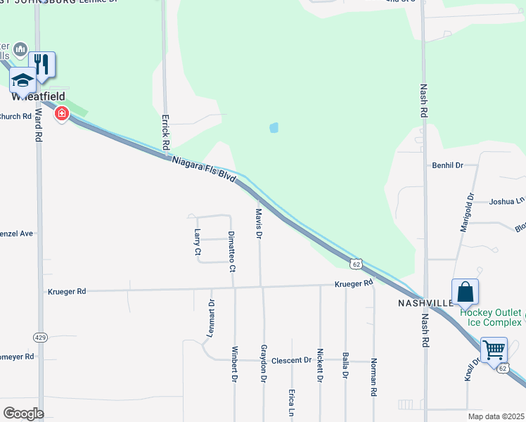 map of restaurants, bars, coffee shops, grocery stores, and more near 3082 Niagara Falls Boulevard in North Tonawanda