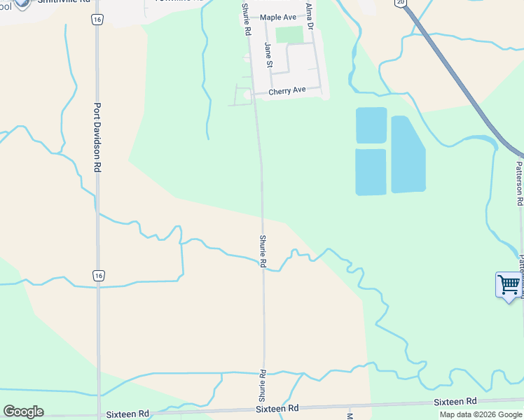 map of restaurants, bars, coffee shops, grocery stores, and more near Shurie Road in West Lincoln