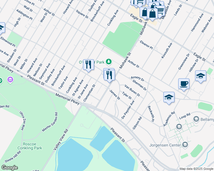 map of restaurants, bars, coffee shops, grocery stores, and more near in Utica