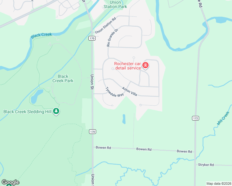 map of restaurants, bars, coffee shops, grocery stores, and more near 17 Tynedale Way in North Chili