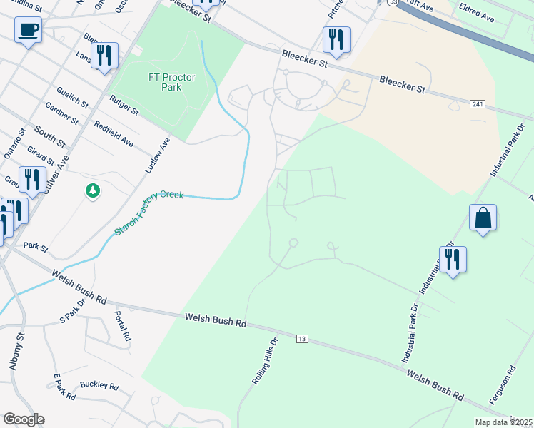 map of restaurants, bars, coffee shops, grocery stores, and more near Acacia Village Drive in Frankfort