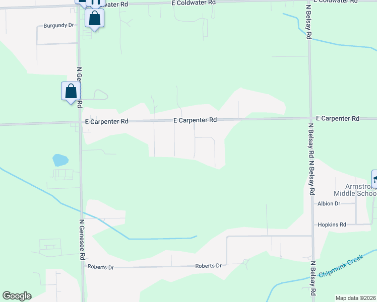 map of restaurants, bars, coffee shops, grocery stores, and more near 5551 Kathy Drive in Flint