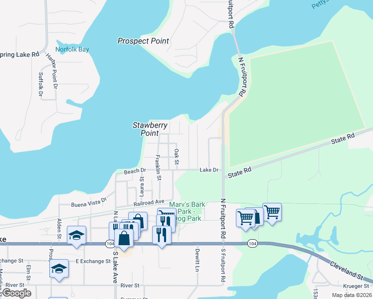 map of restaurants, bars, coffee shops, grocery stores, and more near 17346 Coles Park Road in Spring Lake