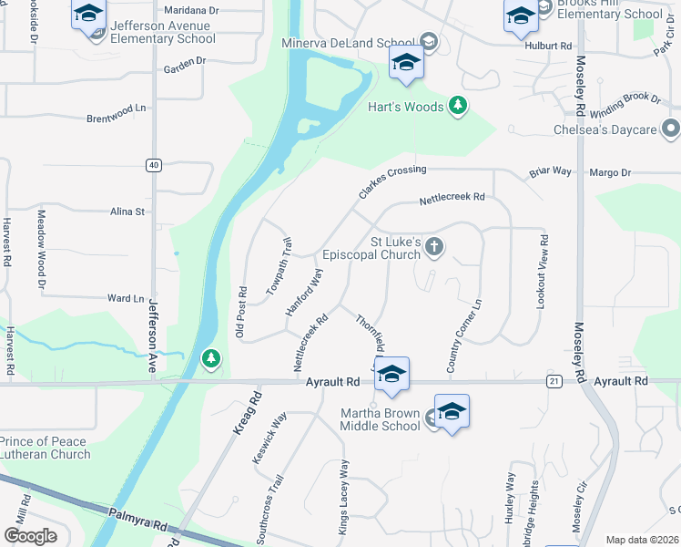 map of restaurants, bars, coffee shops, grocery stores, and more near 27 Hanford Way in Fairport