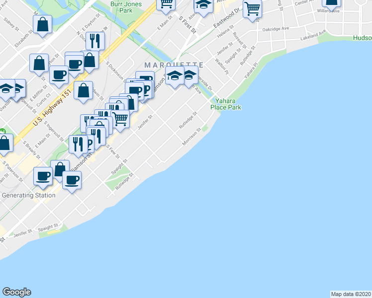 map of restaurants, bars, coffee shops, grocery stores, and more near 805 South Dickinson Street in Madison