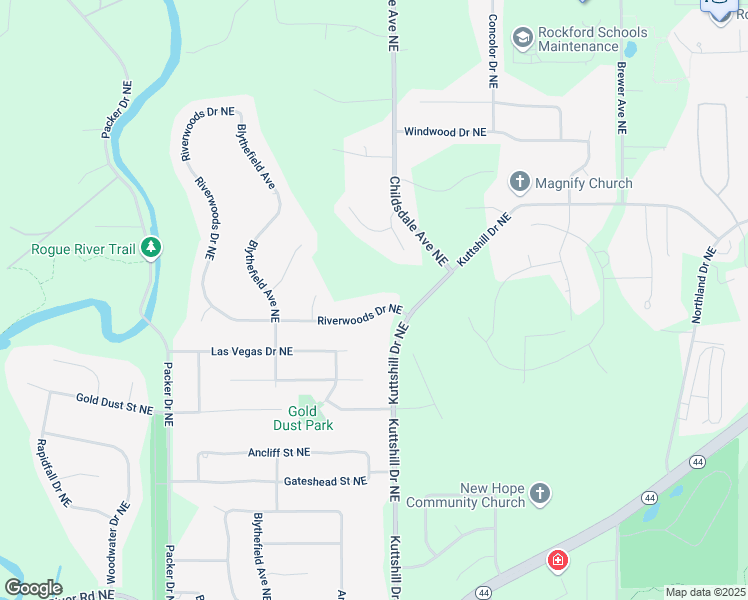 map of restaurants, bars, coffee shops, grocery stores, and more near 3565 Riverwoods Drive Northeast in Rockford