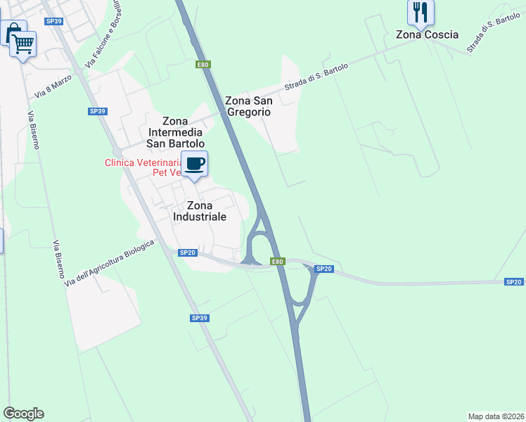 map of restaurants, bars, coffee shops, grocery stores, and more near 23 Strada per Campiglia Marittima in Provincia di Livorno