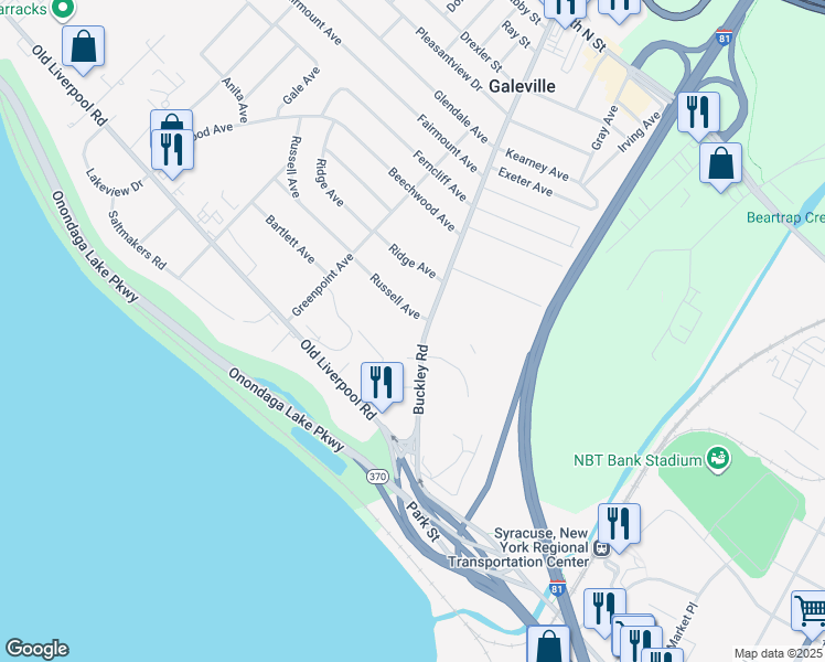 map of restaurants, bars, coffee shops, grocery stores, and more near 297 Buckley Rd in Liverpool