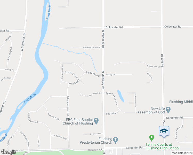 map of restaurants, bars, coffee shops, grocery stores, and more near 9019 Saddle Horn Drive in Flushing