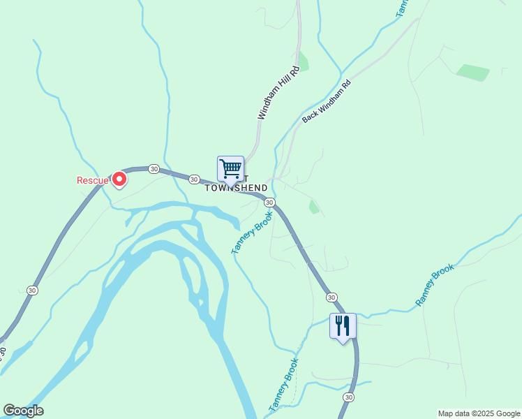 map of restaurants, bars, coffee shops, grocery stores, and more near 118 Favreaus Cor in Townshend