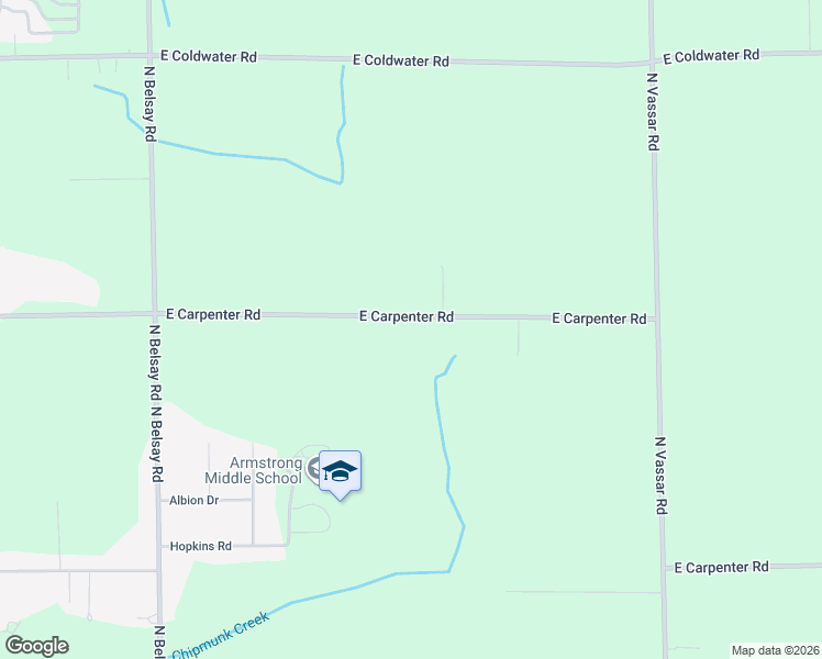 map of restaurants, bars, coffee shops, grocery stores, and more near 6260 East Carpenter Road in Flint