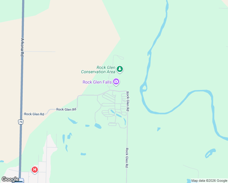map of restaurants, bars, coffee shops, grocery stores, and more near 8685 Rock Glen Road in Lambton Shores
