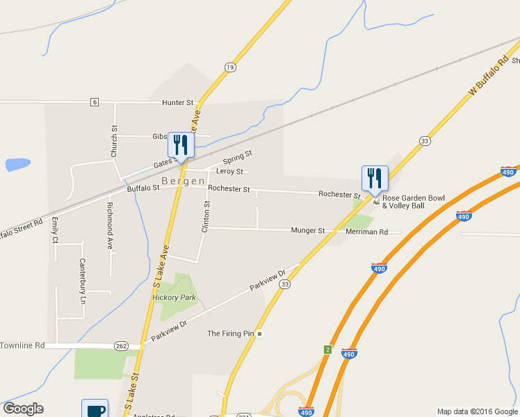 map of restaurants, bars, coffee shops, grocery stores, and more near 42 Rochester Street in Bergen