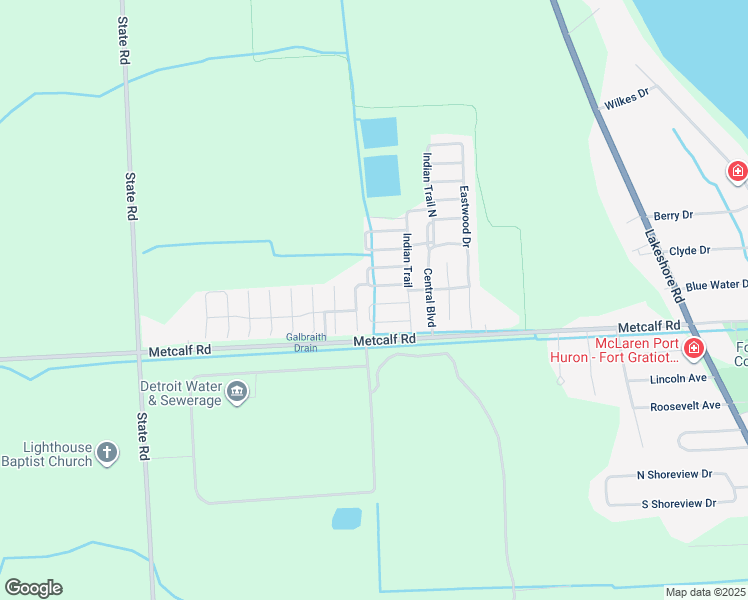 map of restaurants, bars, coffee shops, grocery stores, and more near 6053 Delaware Drive in Township of Burtchville