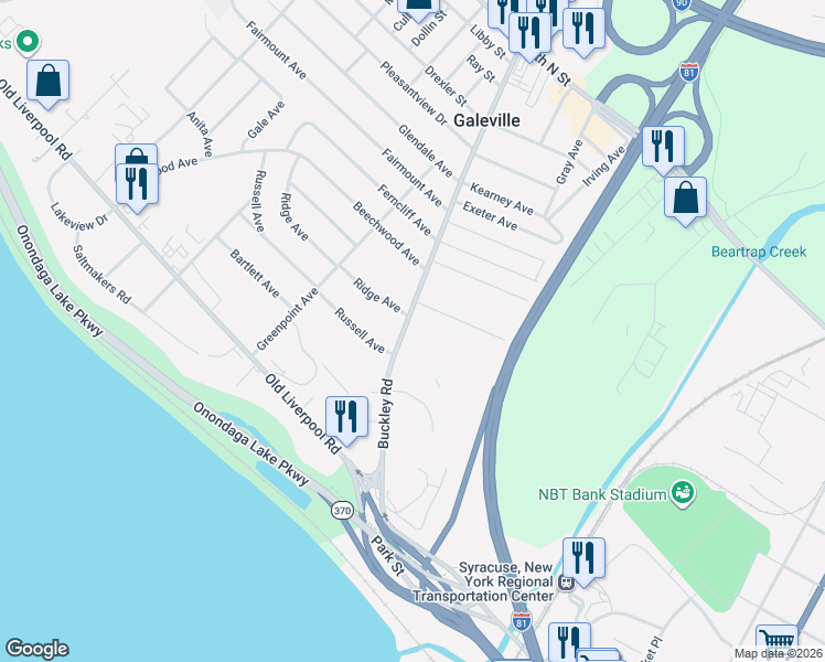 map of restaurants, bars, coffee shops, grocery stores, and more near 320 Buckley Road in Liverpool