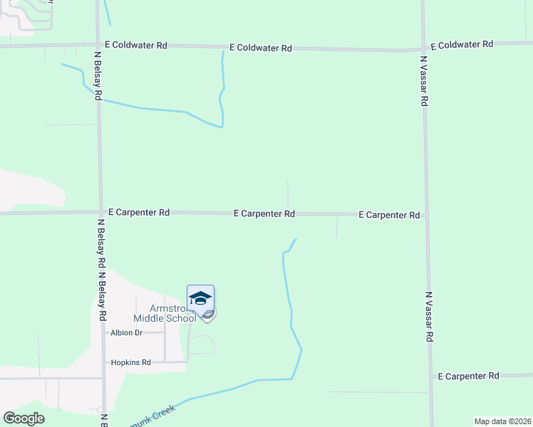 map of restaurants, bars, coffee shops, grocery stores, and more near 6260 Carpenter Road in Flint