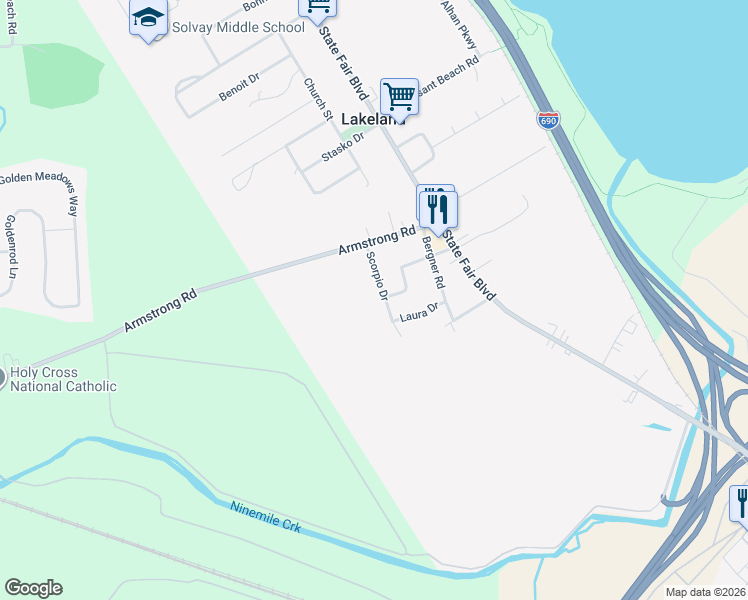 map of restaurants, bars, coffee shops, grocery stores, and more near in Syracuse