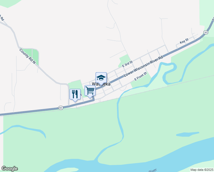map of restaurants, bars, coffee shops, grocery stores, and more near 309 East Front Street in Wauzeka