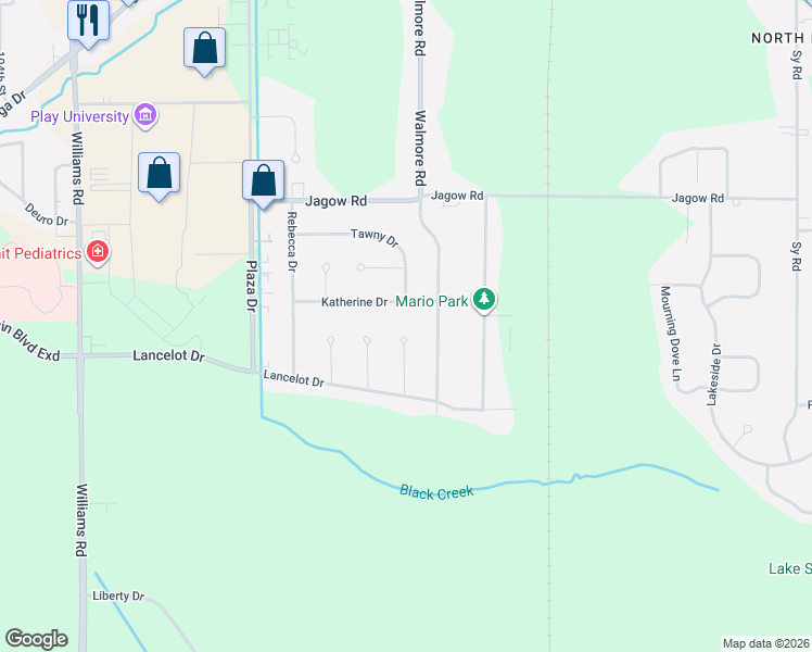 map of restaurants, bars, coffee shops, grocery stores, and more near 6994 Walmore Road in Niagara Falls