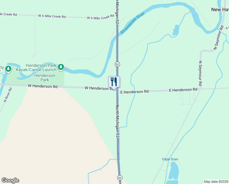 map of restaurants, bars, coffee shops, grocery stores, and more near 5524 Michigan 52 in Henderson