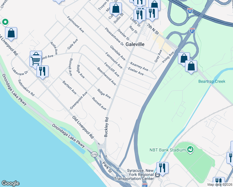 map of restaurants, bars, coffee shops, grocery stores, and more near 320 Buckley Road in Liverpool