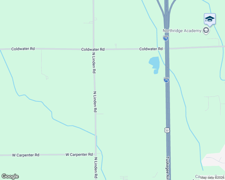 map of restaurants, bars, coffee shops, grocery stores, and more near 5404 North Linden Road in Flint