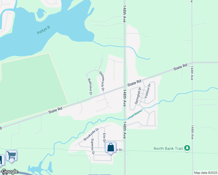 map of restaurants, bars, coffee shops, grocery stores, and more near 14875 State Road in Spring Lake