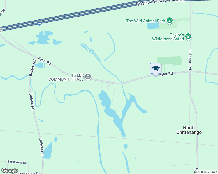 map of restaurants, bars, coffee shops, grocery stores, and more near Cherokee Lane in Chittenango