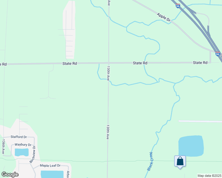 map of restaurants, bars, coffee shops, grocery stores, and more near 17518 130th Avenue in Nunica