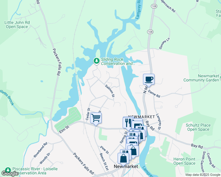 map of restaurants, bars, coffee shops, grocery stores, and more near 5 Bass Street in Newmarket